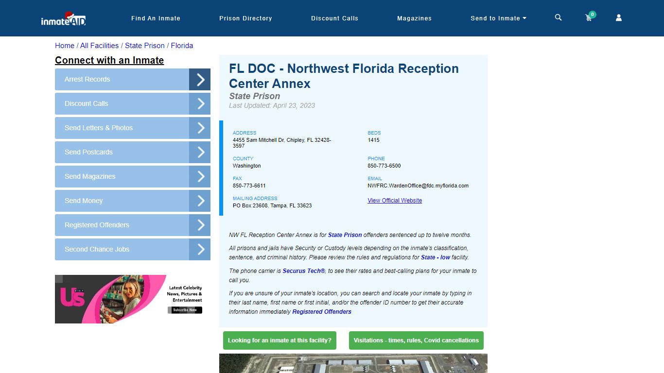 FL DOC - Northwest Florida Reception Center Annex - InmateAid